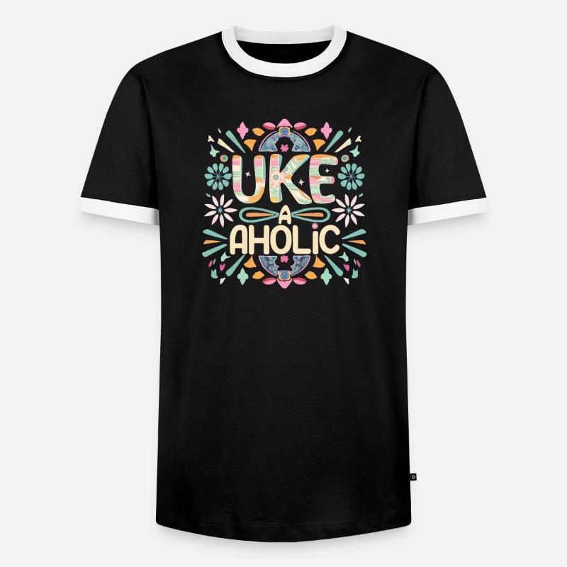 Uke-aholic - Men's Ringer Shirt - black/white