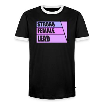 Strong Female Lead Feminism Empowerment Women - Men's Ringer Shirt - black/white - Front - AI Model Female 172 light (172cm) & AI Model Male 178 light (178cm)