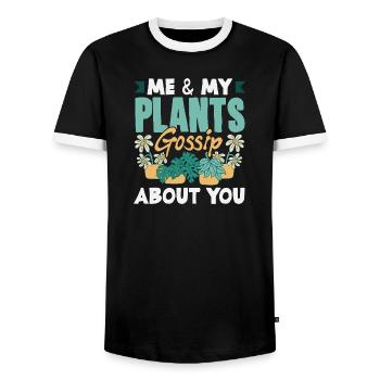 Cadeaux pour les jardins et les amoureux des plantes - T-shirt contrasté Homme - noir/blanc - Devant - AI Model Female 172 light (172cm) & AI Model Male 178 light (178cm)