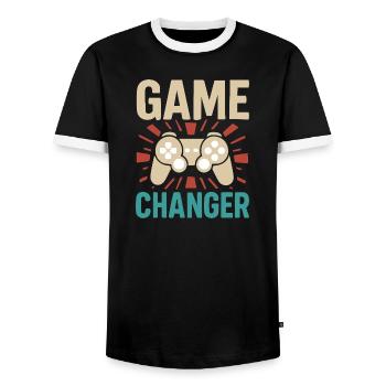 Retro Vintage Gaming - Männer Kontrast-T-Shirt - Schwarz/Weiß - Vorne - AI Model Female 172 light (172cm) & AI Model Male 178 light (178cm)