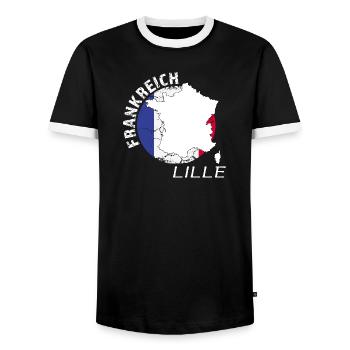 Lille - T-shirt contrasté Homme - noir/blanc - Devant - AI Model Female 172 light (172cm) & AI Model Male 178 light (178cm)