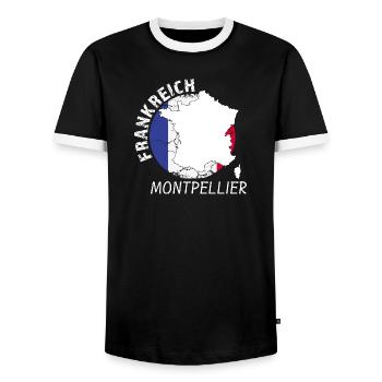 Montpellier - Männer Kontrast-T-Shirt - Schwarz/Weiß - Vorne - AI Model Female 172 light (172cm) & AI Model Male 178 light (178cm)
