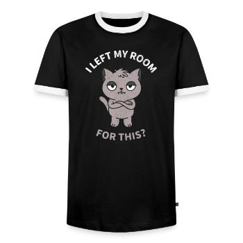J’ai quitté ma chambre pour ça ? - T-shirt contrasté Homme - noir/blanc - Devant - AI Model Female 172 light (172cm) & AI Model Male 178 light (178cm)