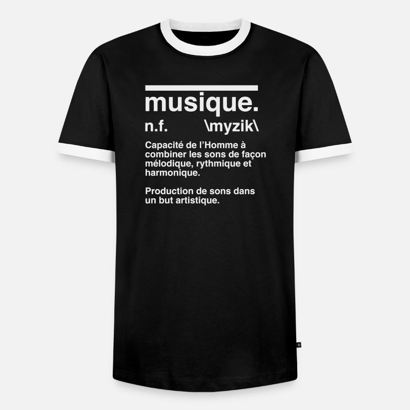 Music Definition Dictionary Style - Men's Ringer Shirt - black/white