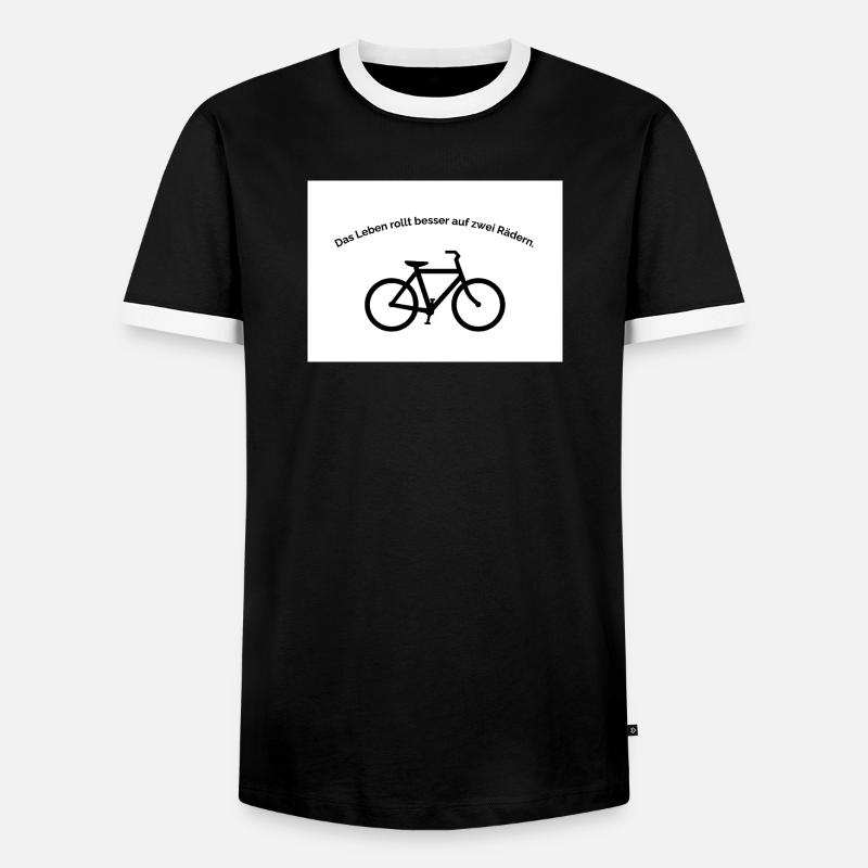 Life rolls better on two wheels - Men's Ringer Shirt - black/white