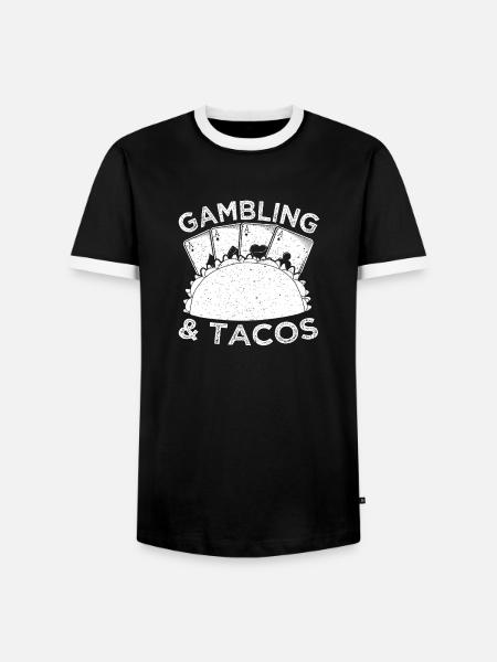 Casino Gambler Tacos Gambling - Männer Kontrast-T-Shirt - Schwarz/Weiß