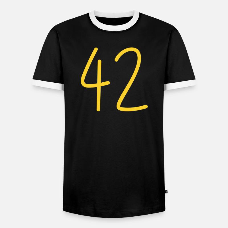 42 - Männer Kontrast-T-Shirt - Schwarz/Weiß
