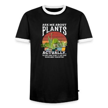 Fragen Sie Mich Über Plant Lover - Männer Kontrast-T-Shirt - Schwarz/Weiß - Vorne - AI Model Female 172 light (172cm) & AI Model Male 178 light (178cm)
