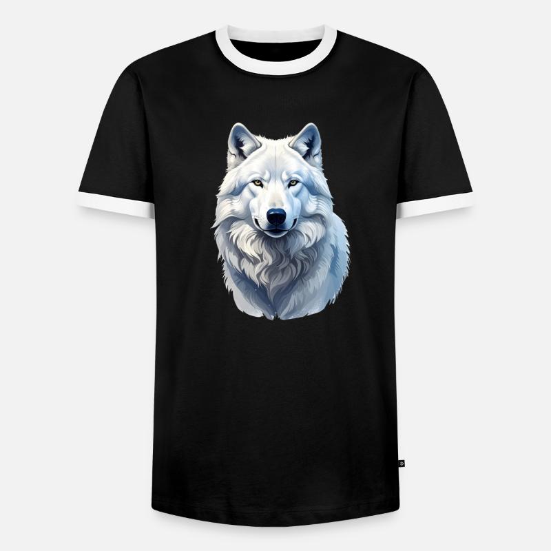 Arctic wolf - Men's Ringer Shirt - black/white