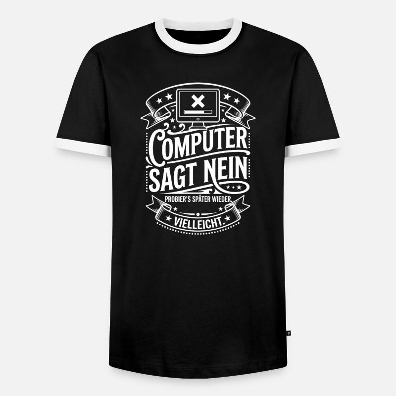 Computer Says No Meme Shirt - Men's Ringer Shirt - black/white