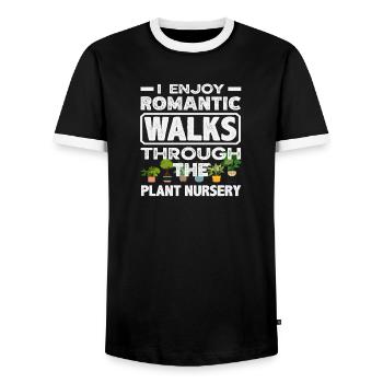 Romantische Spaziergänge Durch Die Gärtnerei Plant - Männer Kontrast-T-Shirt - Schwarz/Weiß - Vorne - AI Model Female 172 light (172cm) & AI Model Male 178 light (178cm)