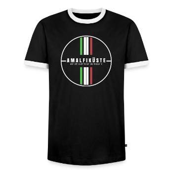 Amalfi Coast Coordinates - Men's Ringer Shirt - black/white - Front - AI Model Female 172 light (172cm) & AI Model Male 178 light (178cm)