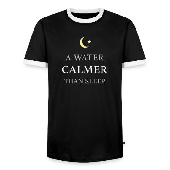 Night boating with - Men's Ringer Shirt - black/white - Front - AI Model Female 172 light (172cm) & AI Model Male 178 light (178cm)