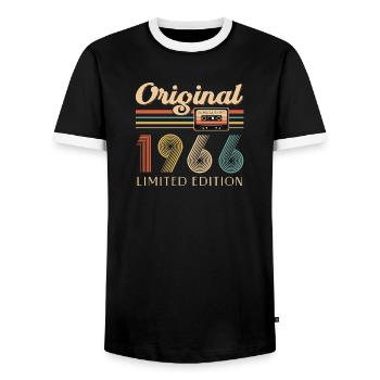 60e anniversaire 60e anniversaire Original 1966 - T-shirt contrasté Homme - noir/blanc - Devant - AI Model Female 172 light (172cm) & AI Model Male 178 light (178cm)