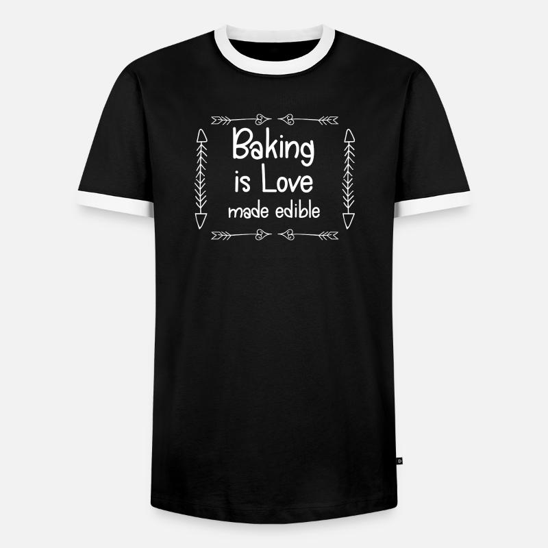 Backen ist essbare Liebe - Männer Kontrast-T-Shirt - Schwarz/Weiß