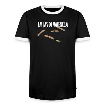 Fallas De Valencia Trueno - T-shirt contrasté Homme - noir/blanc - Devant - AI Model Female 172 light (172cm) & AI Model Male 178 light (178cm)