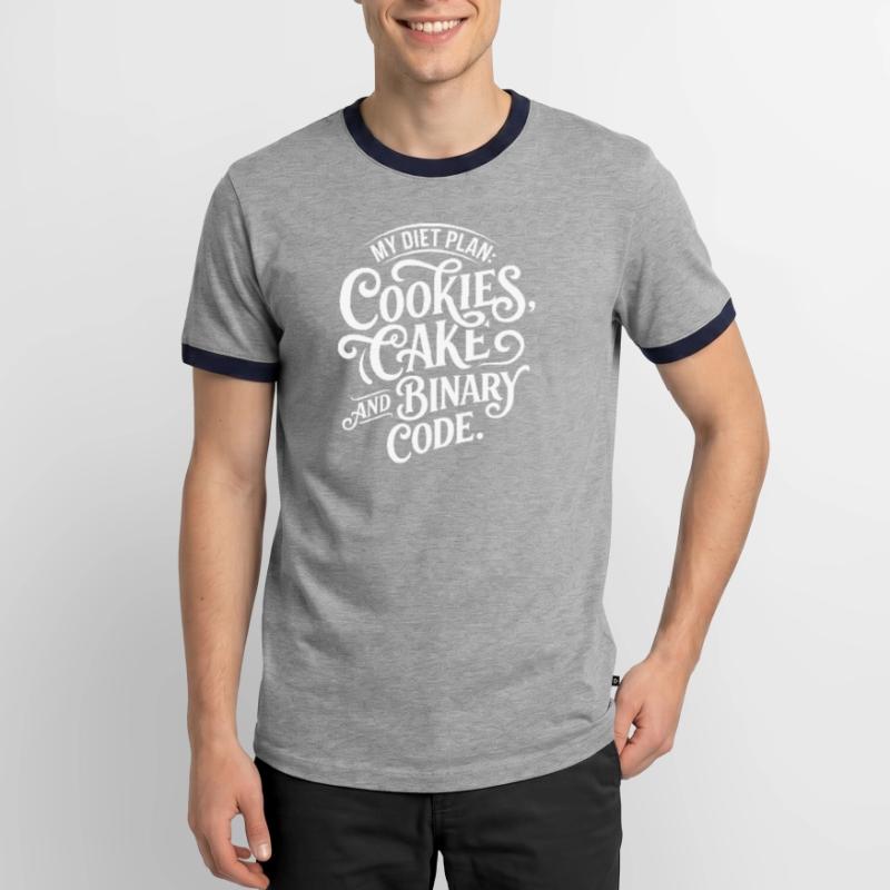 Cookies Cake Binary Code Design Men's Ringer Shirt