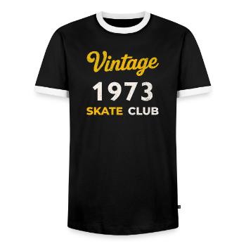 Vintage 1973 Skate Club Retro Geburtsjahr - Männer Kontrast-T-Shirt - Schwarz/Weiß - Vorne - AI Model Female 172 light (172cm) & AI Model Male 178 light (178cm)