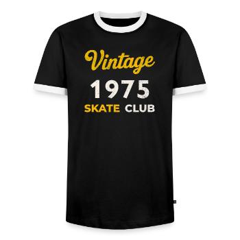 Vintage 1975 Skate Club Retro Geburtsjahr Geschenk - Männer Kontrast-T-Shirt - Schwarz/Weiß - Vorne - AI Model Female 172 light (172cm) & AI Model Male 178 light (178cm)