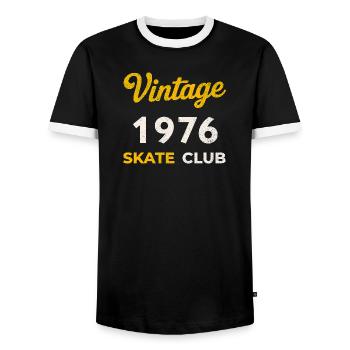 Vintage 1976 Skate Club Retro Geburtsjahr Geschenk - Männer Kontrast-T-Shirt - Schwarz/Weiß - Vorne - AI Model Female 172 light (172cm) & AI Model Male 178 light (178cm)