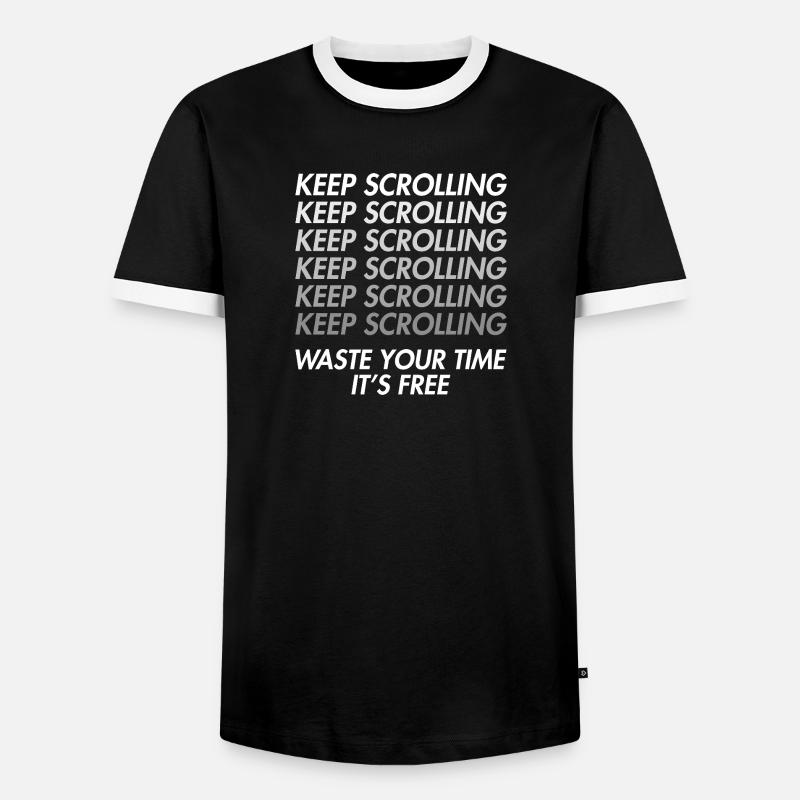 Doomscrolling - Waste Time - Men's Ringer Shirt - black/white