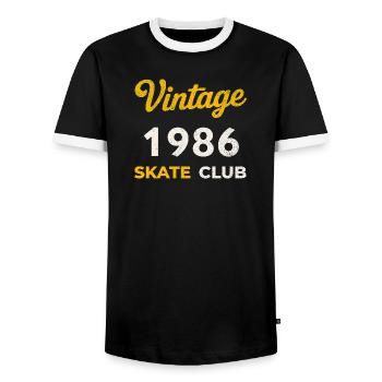 Vintage 1986 Skate Club Retro Geburtsjahr Geschenk - Männer Kontrast-T-Shirt - Schwarz/Weiß - Vorne - AI Model Female 172 light (172cm) & AI Model Male 178 light (178cm)