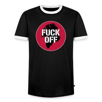 Va te faire foutre! - Groenland / Grønland - T-shirt contrasté Homme - noir/blanc - Devant - AI Model Female 172 light (172cm) & AI Model Male 178 light (178cm)