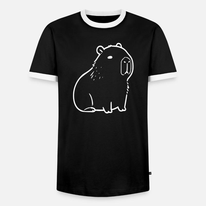 Capybara capybara blanc - T-shirt contrasté Homme - noir/blanc
