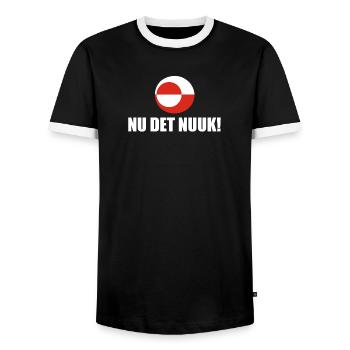 Groenland - Nu Det Nuuk - Danemark - Danemark - T-shirt contrasté Homme - noir/blanc - Devant - AI Model Female 172 light (172cm) & AI Model Male 178 light (178cm)