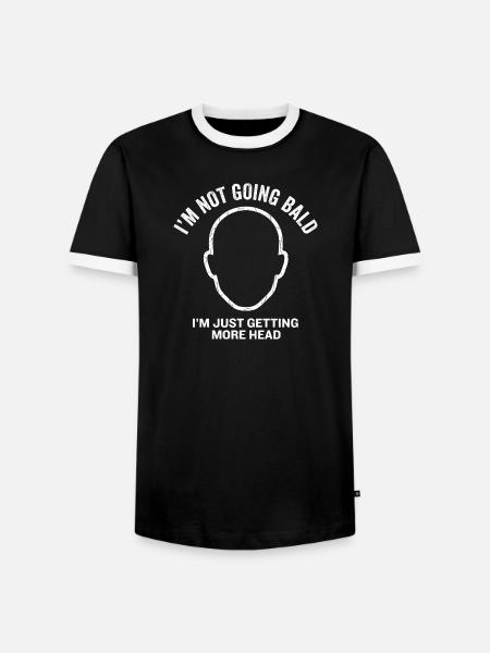 Lustiger Glatzekopf-Witz Mehr Kopfhumor - Männer Kontrast-T-Shirt - Schwarz/Weiß