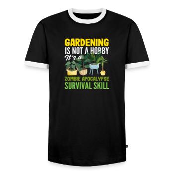 Pflanzenliebhaber Lustig Gartenarbeit Hobby - Männer Kontrast-T-Shirt - Schwarz/Weiß - Vorne - AI Model Female 172 light (172cm) & AI Model Male 178 light (178cm)