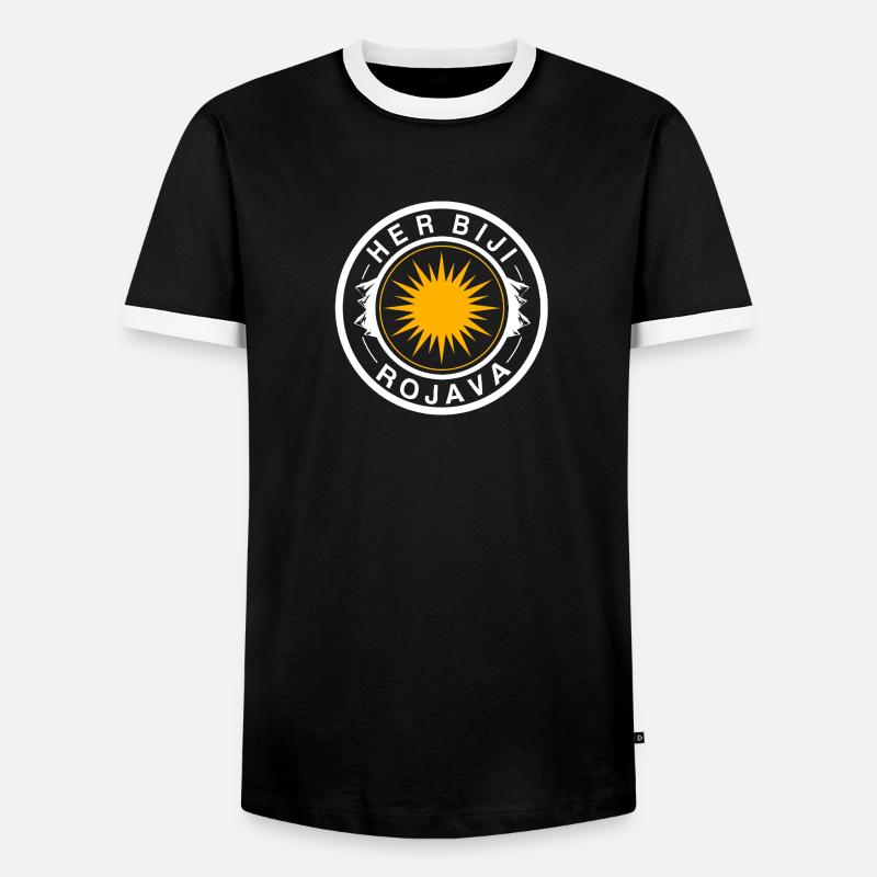 Rojava - T-shirt contrasté Homme - noir/blanc