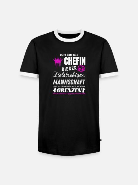 Chefin Zielstrebigen Mannschaft Chefin Geschenke - Männer Kontrast-T-Shirt - Schwarz/Weiß