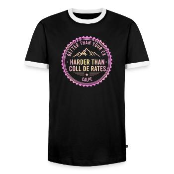 Calpe Coll derates besser als dein Ex - Männer Kontrast-T-Shirt - Schwarz/Weiß - Vorne - AI Model Female 172 light (172cm) & AI Model Male 178 light (178cm)