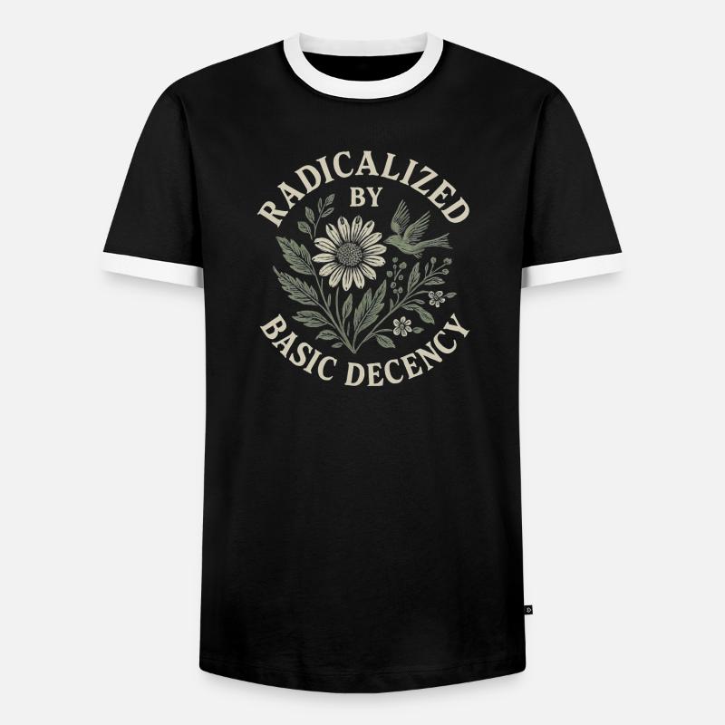 Radicalized By Basic Decency Floral Design - Männer Kontrast-T-Shirt - Schwarz/Weiß