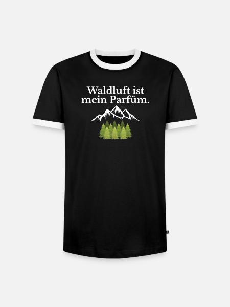 Waldluft ist mein Parfüm - Männer Kontrast-T-Shirt - Schwarz/Weiß