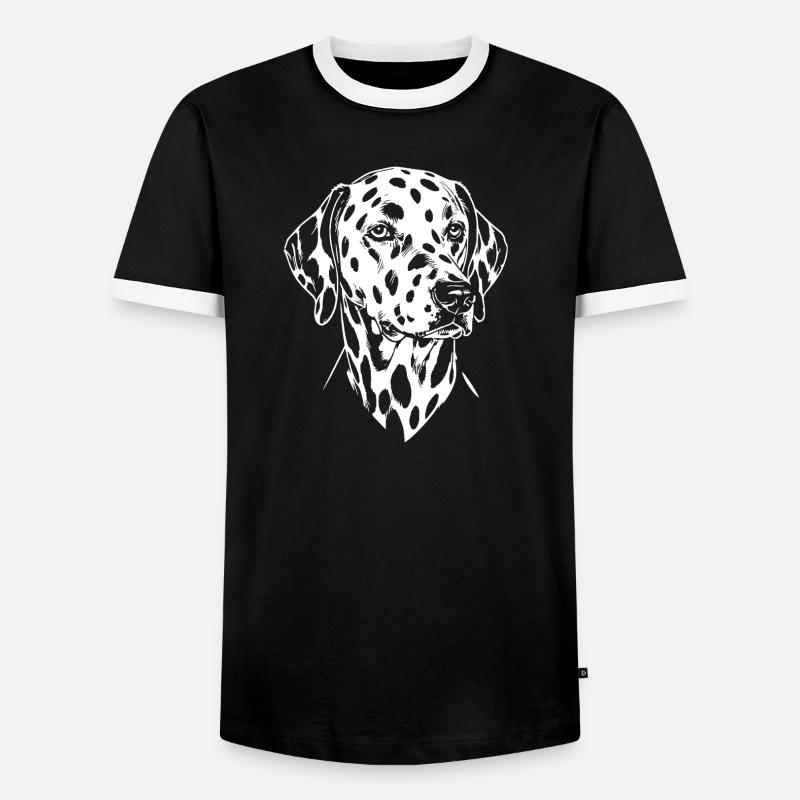 Dalmatiner Kopf - Männer Kontrast-T-Shirt - Schwarz/Weiß