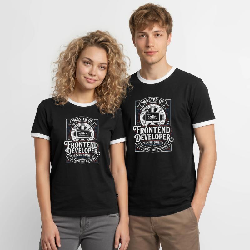 Frontend Master: CSS HTML Art Men's Ringer Shirt