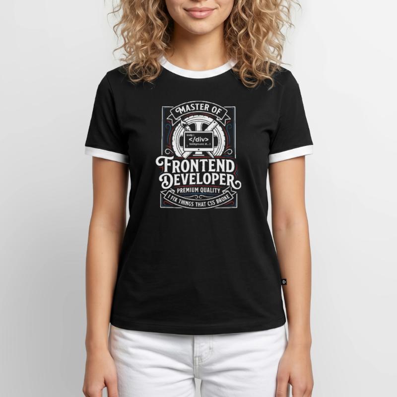 Frontend Master: CSS HTML Art Men's Ringer Shirt