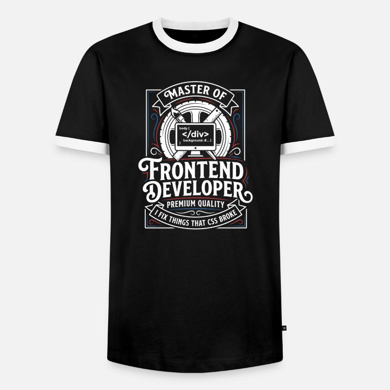 Maître frontend : art CSS HTML - T-shirt contrasté Homme - noir/blanc