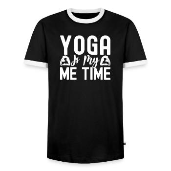 Pilates Enthusiasts Yoga Is My Me Time Pilates - Men's Ringer Shirt - black/white - Front - AI Model Female 172 light (172cm) & AI Model Male 178 light (178cm)