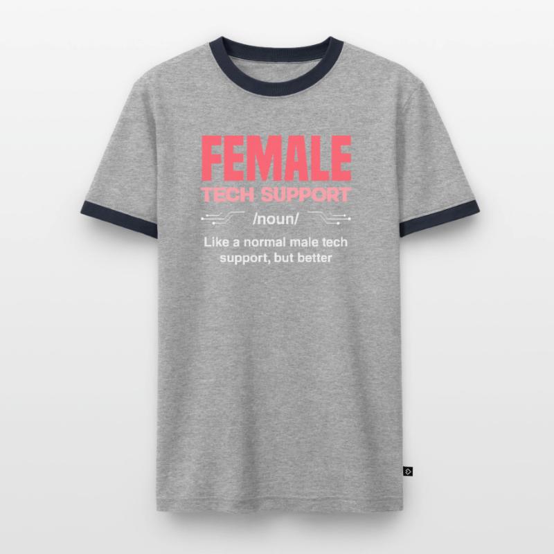 Tech Support Frau Definition IT Admin Computer Männer Kontrast-T-Shirt