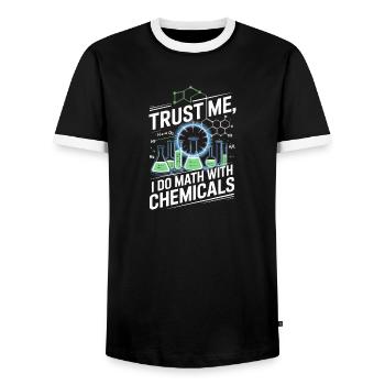 Crois-moi, je compte sur des produits chimiques - T-shirt contrasté Homme - noir/blanc - Devant - AI Model Female 172 light (172cm) & AI Model Male 178 light (178cm)