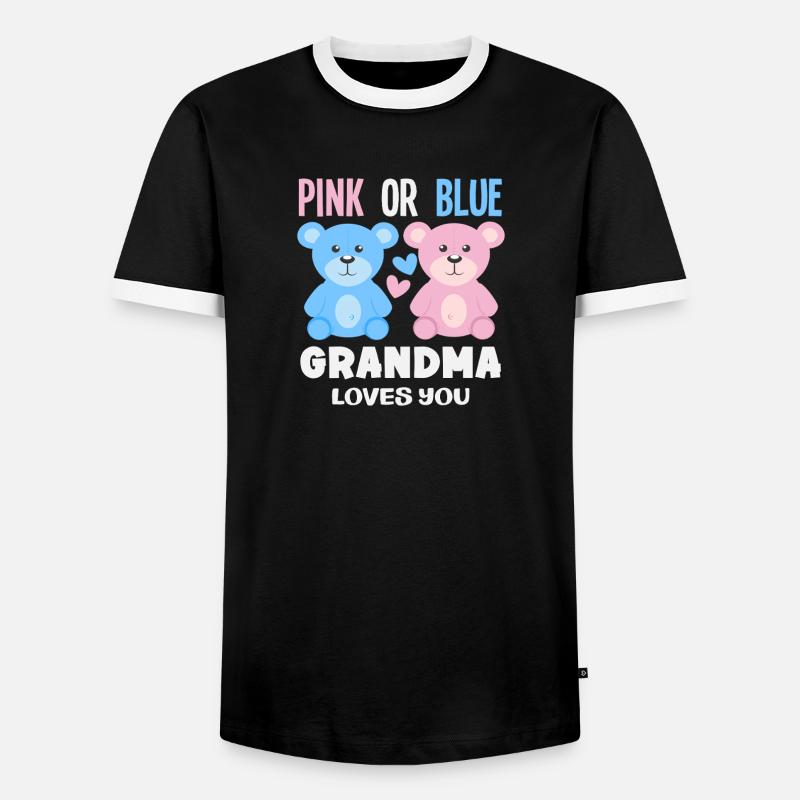 Pink Oder Blau Oma Liebt Dich - Männer Kontrast-T-Shirt - Schwarz/Weiß