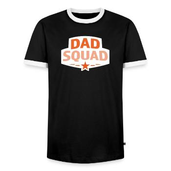 Papa-Squad - Männer Kontrast-T-Shirt - Schwarz/Weiß - Vorne - AI Model Female 172 light (172cm) & AI Model Male 178 light (178cm)