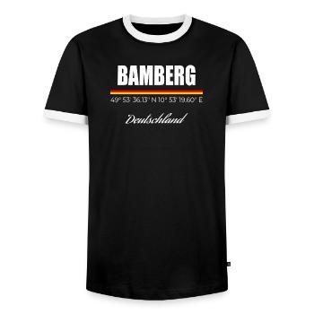 Bamberg - Men's Ringer Shirt - black/white - Front - AI Model Female 172 light (172cm) & AI Model Male 178 light (178cm)