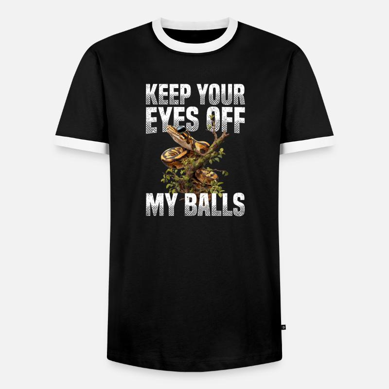 Königspython Schlangen Liebhaber Terrarium Python - Männer Kontrast-T-Shirt - Schwarz/Weiß