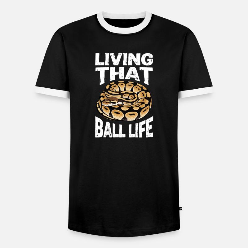 Königspython Schlangen Liebhaber Terrarium Python - Männer Kontrast-T-Shirt - Schwarz/Weiß