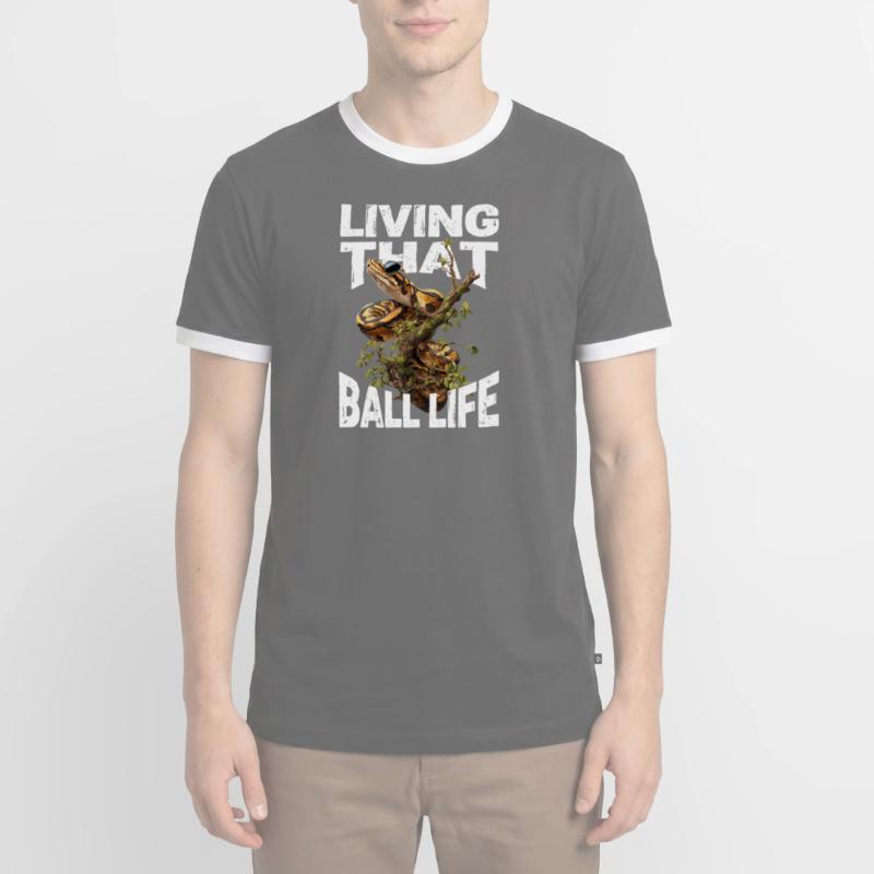 Königspython Schlangen Liebhaber Terrarium Python Männer Kontrast-T-Shirt