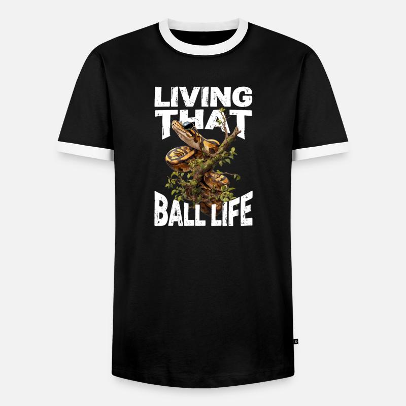 Königspython Schlangen Liebhaber Terrarium Python - Männer Kontrast-T-Shirt - Schwarz/Weiß